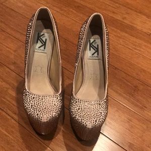 Rose gold sequin stilettos